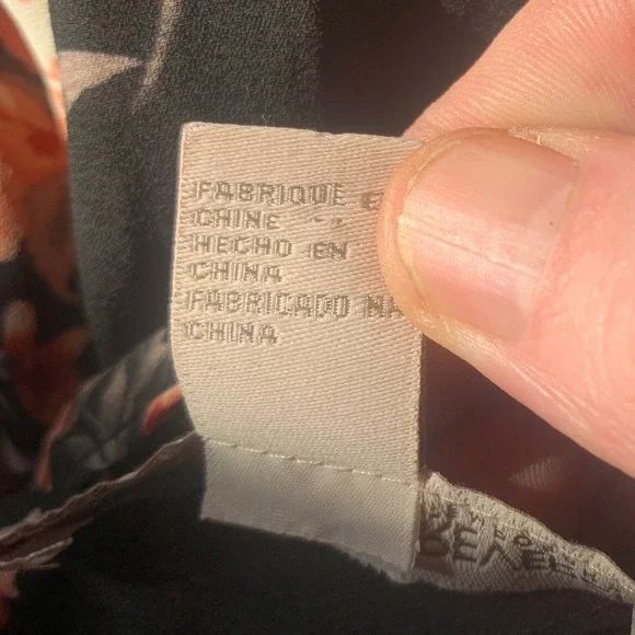 Forever 21 Floral Skater Dress Women's Small Black Long Bell Sleeve Fit & Flare - Picture 6 of 11